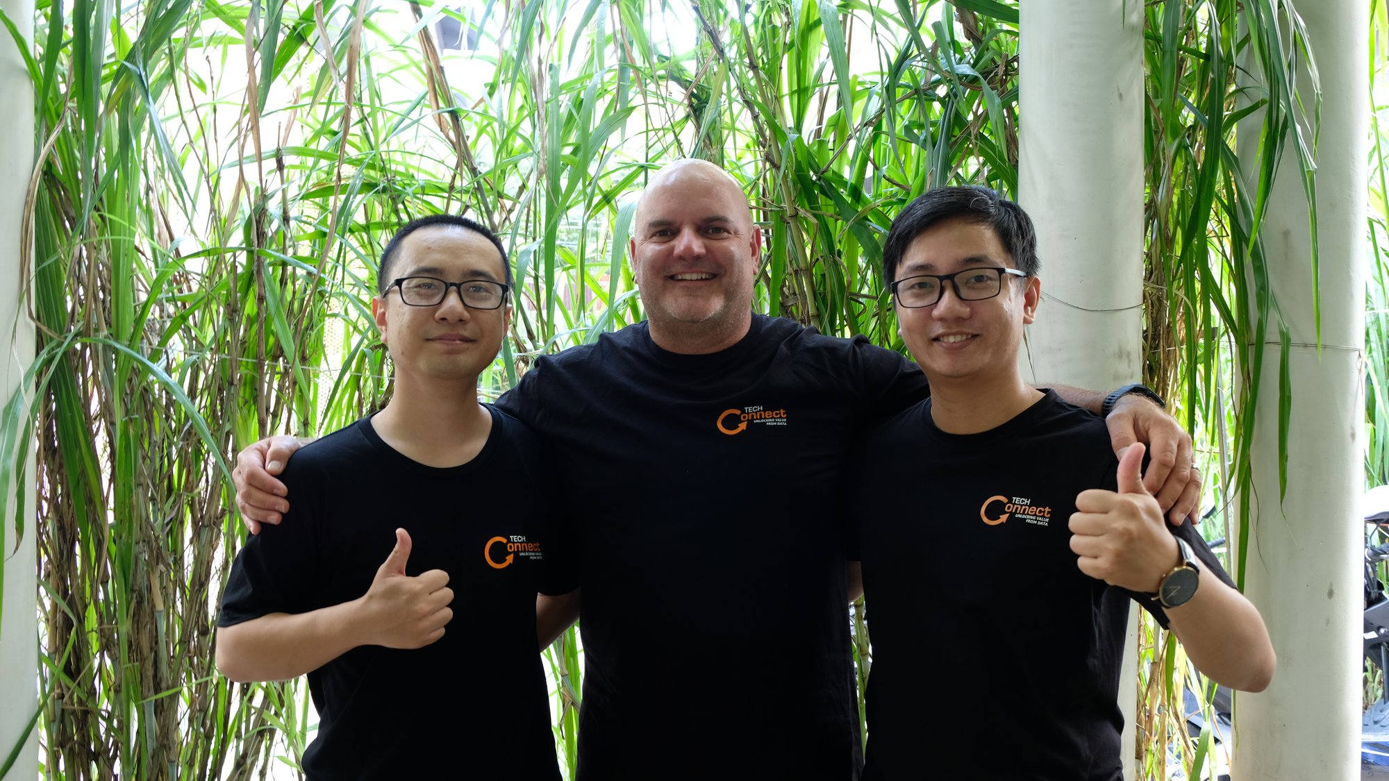 Mike Cunningham of TechConnect with his remote tech team in Vietnam